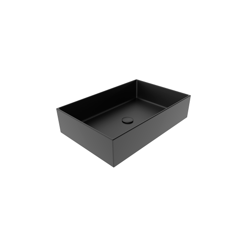Раковина керамическая GSG Ceramic Design Zenith ZELAVFS60003 60х40 накладная цвет черный без отверстий под смеситель