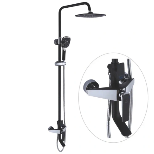 Душевая стойка Rose R1336H настенная цвет черный