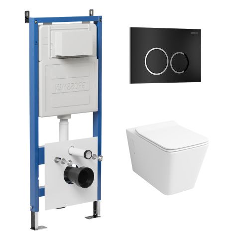 Инсталляция + кнопка смыва + унитаз Grossman Galaxy 97.4414S.01.210