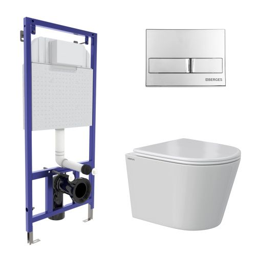 Комплект унитаз с инталляцией и клавишей смыва Berges NOVUM 043371