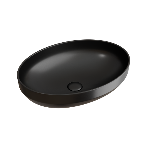 Раковина из сантехнического фарфора Ceramica Nova ELEMENT CN6056MB 50х40 накладная цвет черный без отверстий под смеситель