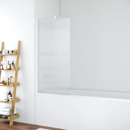 Душевая шторка на ванну Vegas-Glass EV+EV NOVO ST EV ST NOVO 76 01 Moru L 75х140 стекло рифленое профиль белый ориентация левая