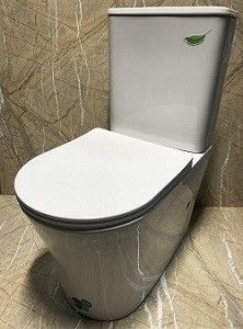 Унитаз напольный с бачком CeramaLux 1219A белый с сиденьем микролифт безободковый каскадный смыв - фото 2