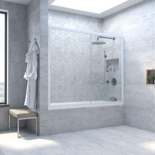 Душевая шторка на ванну Vegas-Glass ZV TUR+NOVO ZV NOVO 150 01 01 150х140 стекло прозрачное профиль белый ориентация универсальная