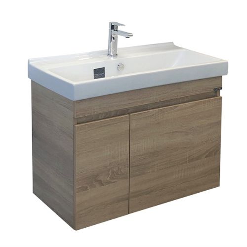 Тумба с раковиной Comforty Тромсе 00004142219CF 80х50 подвесная цвет коричневый