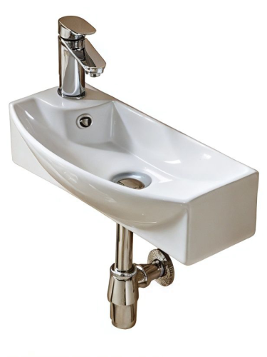 Раковина из сантехнического фаянса WeltWasser WW SK 10000008686 40х20 подвесная цвет белый 1 отверстие под смеситель