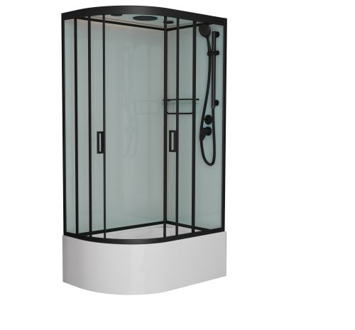 Душевая кабина Frank 153009 120х80 асимметричная с крышей ориентация правая