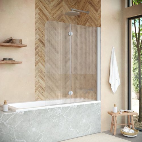 Душевая шторка на ванну Vegas-Glass E2V+E2V NOVO E2V NOVO 120 07 Moru R 120х140 стекло рифленое профиль хром ориентация правая