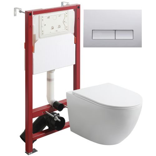 Комплект унитаз с инсталляцией и клавишей смыва Agger ATI07150+APB200