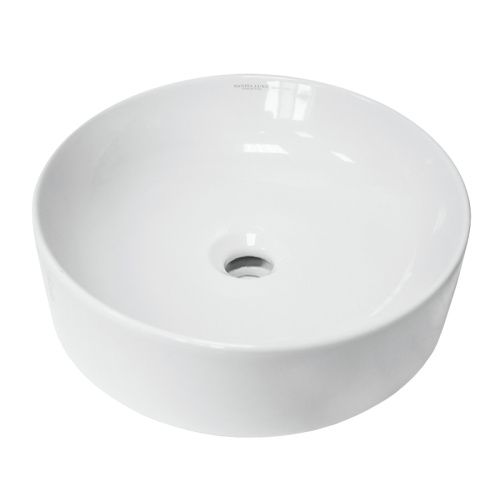 Раковина из сантехнического фарфора Sanita Luxe Best Slim WB.CT/Best/40-N.Slim/WHT.G/S1 40х40 накладная цвет белый без отверстий под смеситель