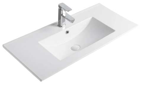 Раковина керамическая Gid Integrado 71112 90х40 встраиваемая цвет белый 1 отверстие под смеситель