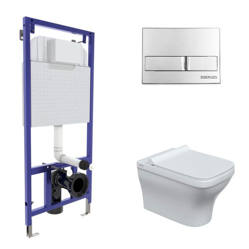Комплект унитаз с инталляцией и клавишей смыва Berges NOVUM 042448