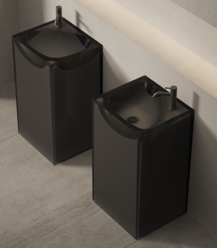 Раковина из полиэфира Dea Design Pedestal Basin DD2024 495 R4 50х50 напольная цвет черный без отверстий под смеситель