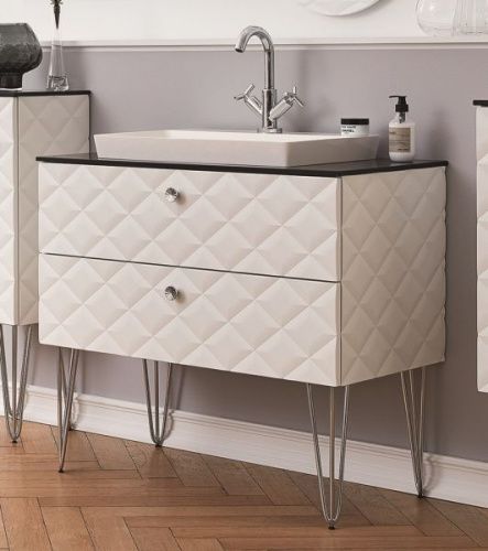 Тумба с раковиной Puris Diamond Line DIA339001(897/897) 90х50 напольная цвет белый