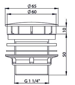 Донный клапан для раковины Bette B580-901 хром - фото 2