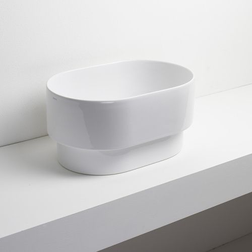 Раковина керамическая Simas Po-mo PO04bi 50х30 полувстраиваемая цвет белый без отверстий под смеситель