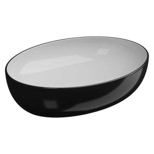 Раковина керамическая GSG Ceramic Design Easy EALAVOV55BI000/002 60х40 накладная цвет белый/черный без отверстий под смеситель