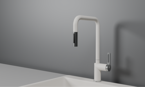 Смеситель для кухни Granula 8173, АРКТИК (БЕЛЫЙ) на мойку белый