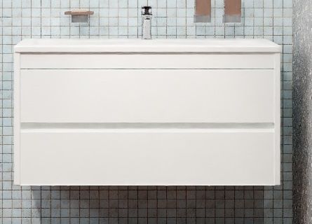 Тумба под раковину Art&Max TECHNO Family-1000-2C-SO-BL 100х50 подвесная цвет белый - фото 2