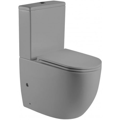 Унитаз напольный с бачком WeltWasser WW MERZBACH 001MT-GR (10000003725) серый с сиденьем микролифт безободковый душевой смыв