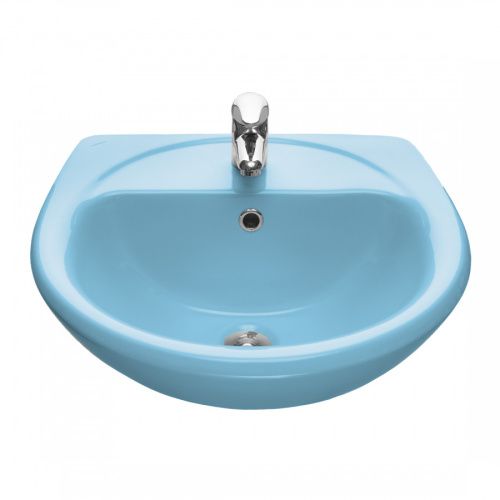 Раковина из сантехнического фарфора Santeri Соната голубой 131112S0611B0 50х50 подвесная цвет голубой