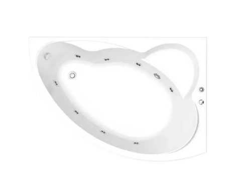 Ванна акриловая Bas Лагуна ВГ00122 170х100 пристенная асимметричная с ножками