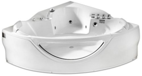 Ванна акриловая гидромассажная Gemy G9025 II B 155х155 угловая четверть круга с каркасом