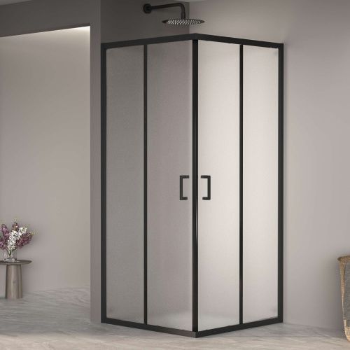 Душевой уголок RGW Passage 3508103088-24 80х80 стекло матовое профиль черный без поддона