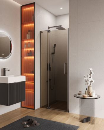 Душевая дверь Cezares SLIDER SLIDER-B-1-80/90-BR-GM 80х195 стекло тонированное профиль оружейная сталь