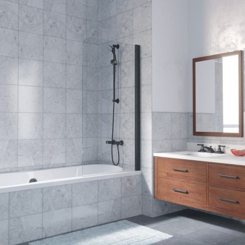 Душевая шторка на ванну Vegas-Glass EV LUX EV LUX 60 02М crystalvision R 60х150 стекло прозрачное профиль черный ориентация правая