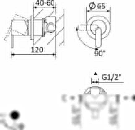 Смеситель Cezares LEAF LEAF-DIM-SR встраиваемый в стену золото - фото 2
