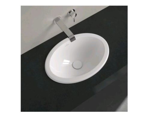 Раковина из сантехнического фарфора Villeroy Boch Loop&Friends 4A610001 50х40 встраиваемая цвет белый без отверстий под смеситель