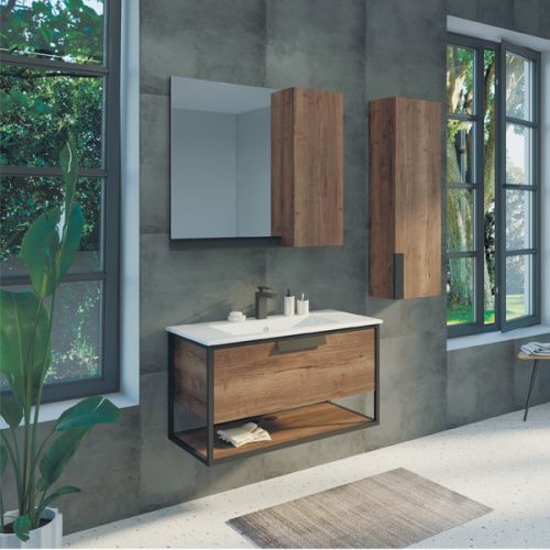 Тумба с раковиной Comforty Бонн 00-00003466CF 90х50 подвесная цвет коричневый