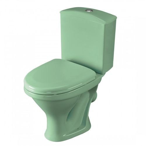 Унитаз-компакт напольный с бачком Santeri Вест 1P2018S0400BF зеленый с сиденьем каскадный смыв