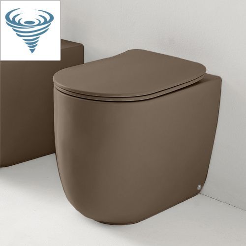 Чаша унитаза приставная Kerasan Nolita 531988 цвет коричневый без сиденья безободковая смыв торнадо