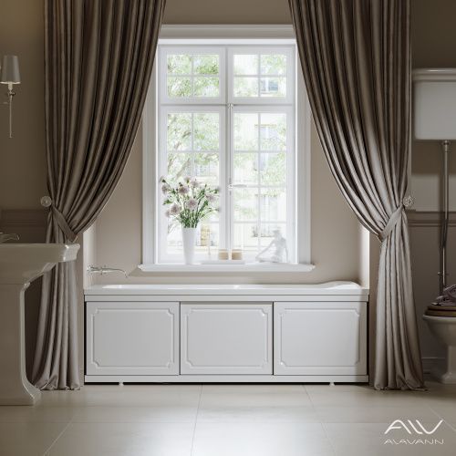 Экран под ванну Alavann Ametist 150 см ALV0251001 фронтальный МДФ раздвижной белый