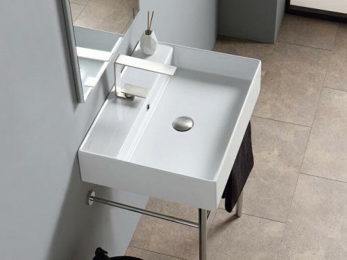 Раковина керамическая Scarabeo Teorema 2.0 5105 60х50 накладная цвет белый 1 отверстие под смеситель