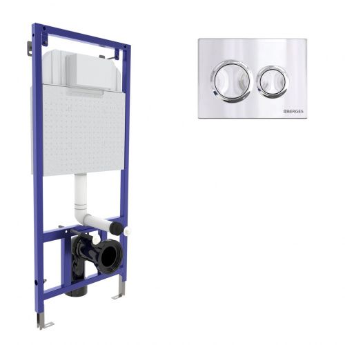 Комплект сантехническая инсталляция с клавишей смыва Berges NOVUM 040263