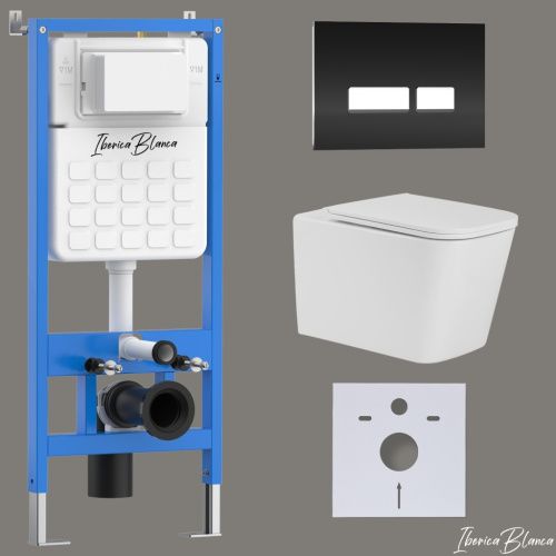 Комплект унитаз с инталляцией и клавишей смыва Iberica Blanca TOLEDO ALTO IB001.TLA.231.2211