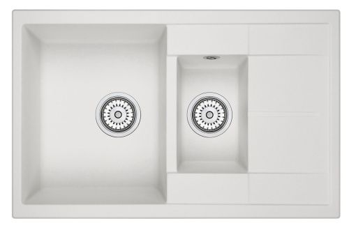 Кухонная мойка Granula 7802, АРКТИК 80х50 цвет белый поверхность матовая