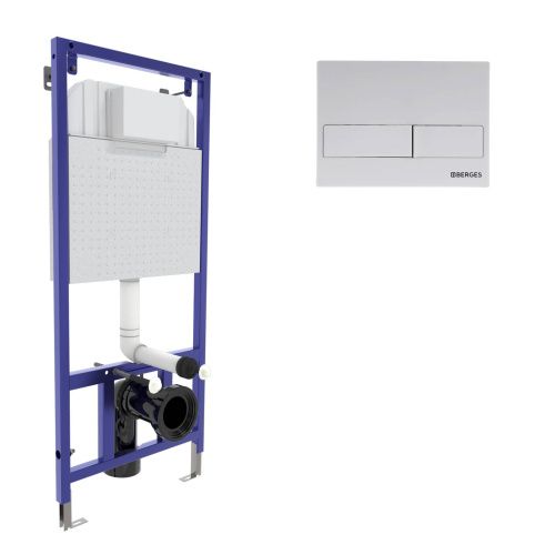 Комплект сантехническая инсталляция с клавишей смыва Berges NOVUM 040214