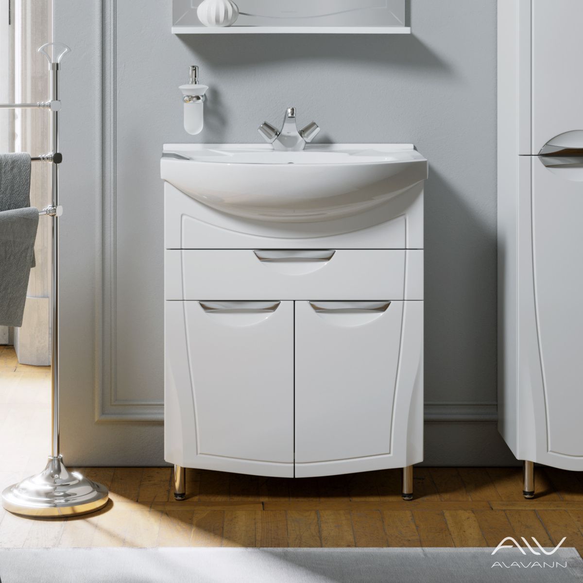 Тумба с раковиной Alavann Monaco ALV0983000 70х40 напольная цвет белый