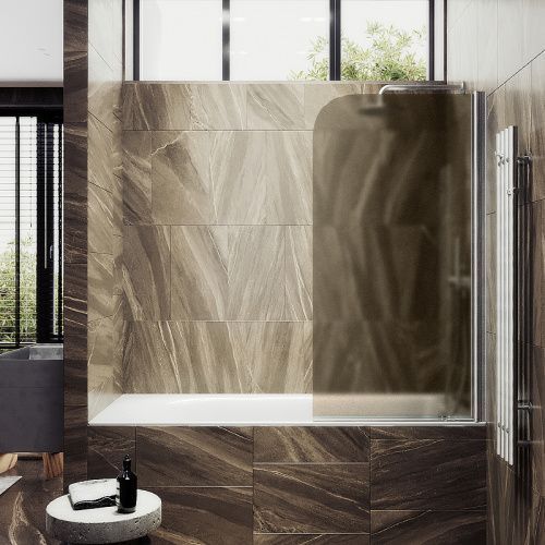 Душевая шторка на ванну Maybah Glass MGV-625-5 80х140 стекло тонированное профиль хром ориентация универсальная