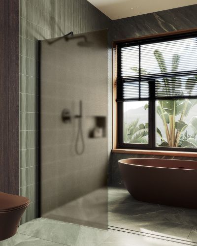 Душевая перегородка Maybah Glass MGD-685-6ш 120х195 стекло тонированное профиль черный