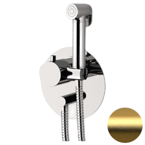 Гигиенический душ со смесителем Daniel ST206424DCDP золото с термостатом