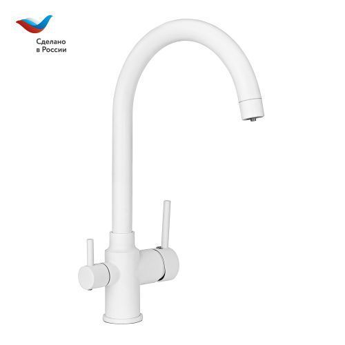 Смеситель для кухни Славен Город СЛ-ОД-Д74 на мойку белый