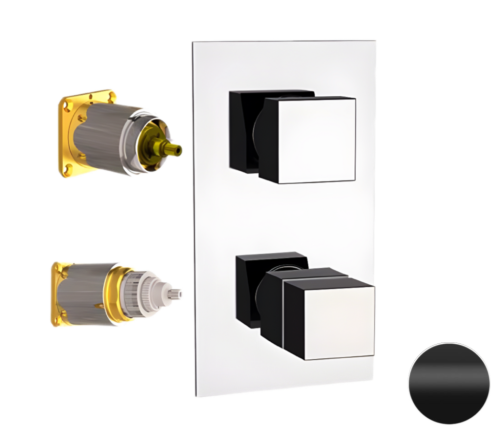 Смеситель для душа Remer Q-Elegance QT93KBNO встраиваемый в стену черный с термостатом