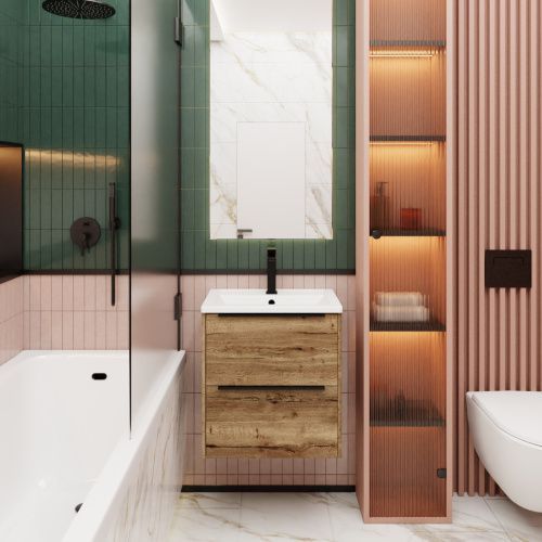 Тумба под раковину La Fenice Tesoro FNC-01-TES-DGT-60-2 60х40 подвесная цвет коричневый