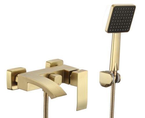 Смеситель для ванны и душа Fmark FS8624C настенный золото