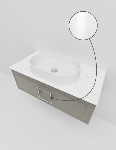 Тумба со столешницей La Fenice CUBO NFNC-01-CUB-C-100-2-GG 100х50 подвесная цвет бежевый